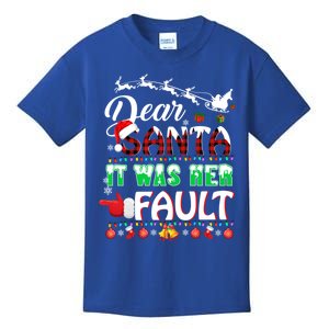 Red Plaid Christmas Couples Tees Dear Santa It Was Her Fault Cool Gift Kids T-Shirt