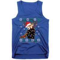 Red Panda Christmas Lights Santa Hat Ugly Sweater Xmas Cute Gift Tank Top