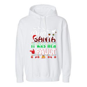 Red Plaid Christmas Couples Tees Dear Santa It Was Her Fault Gift Garment-Dyed Fleece Hoodie