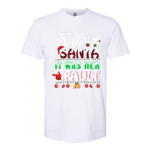 Red Plaid Christmas Couples Tees Dear Santa It Was Her Fault Gift Softstyle CVC T-Shirt