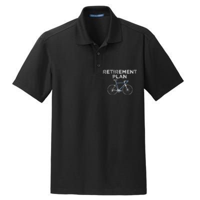 Retirement Plan Cycling Gift Bike Biking Retired Cyclist Dry Zone Grid Polo