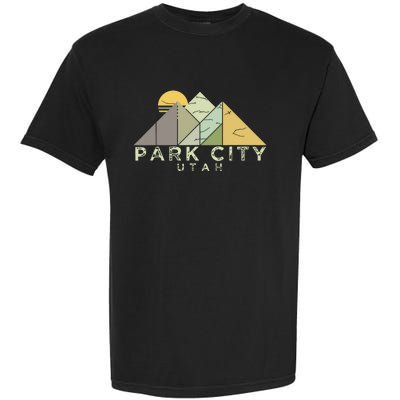 Retro Park City Utah Distressed Hiking Garment-Dyed Heavyweight T-Shirt