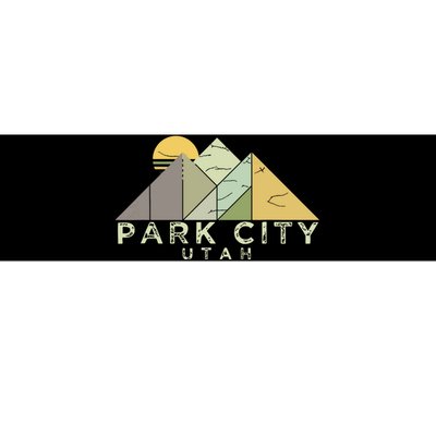 Retro Park City Utah Distressed Hiking Bumper Sticker