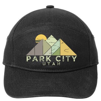 Retro Park City Utah Distressed Hiking 7-Panel Snapback Hat