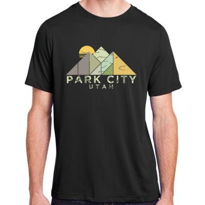 Retro Park City Utah Distressed Hiking Adult ChromaSoft Performance T-Shirt