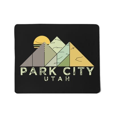 Retro Park City Utah Distressed Hiking Mousepad