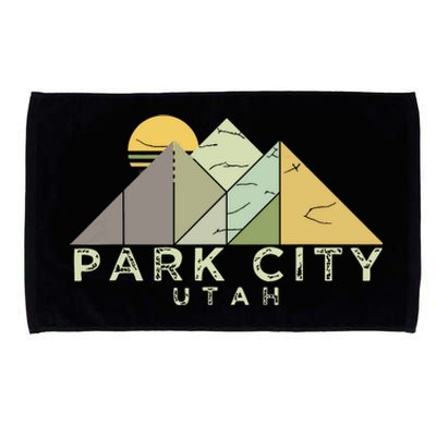 Retro Park City Utah Distressed Hiking Microfiber Hand Towel