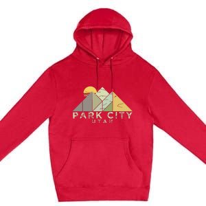 Retro Park City Utah Distressed Hiking Premium Pullover Hoodie