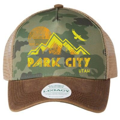 Retro Park City Utah Distressed Home Legacy Tie Dye Trucker Hat