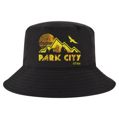 Retro Park City Utah Distressed Home Cool Comfort Performance Bucket Hat