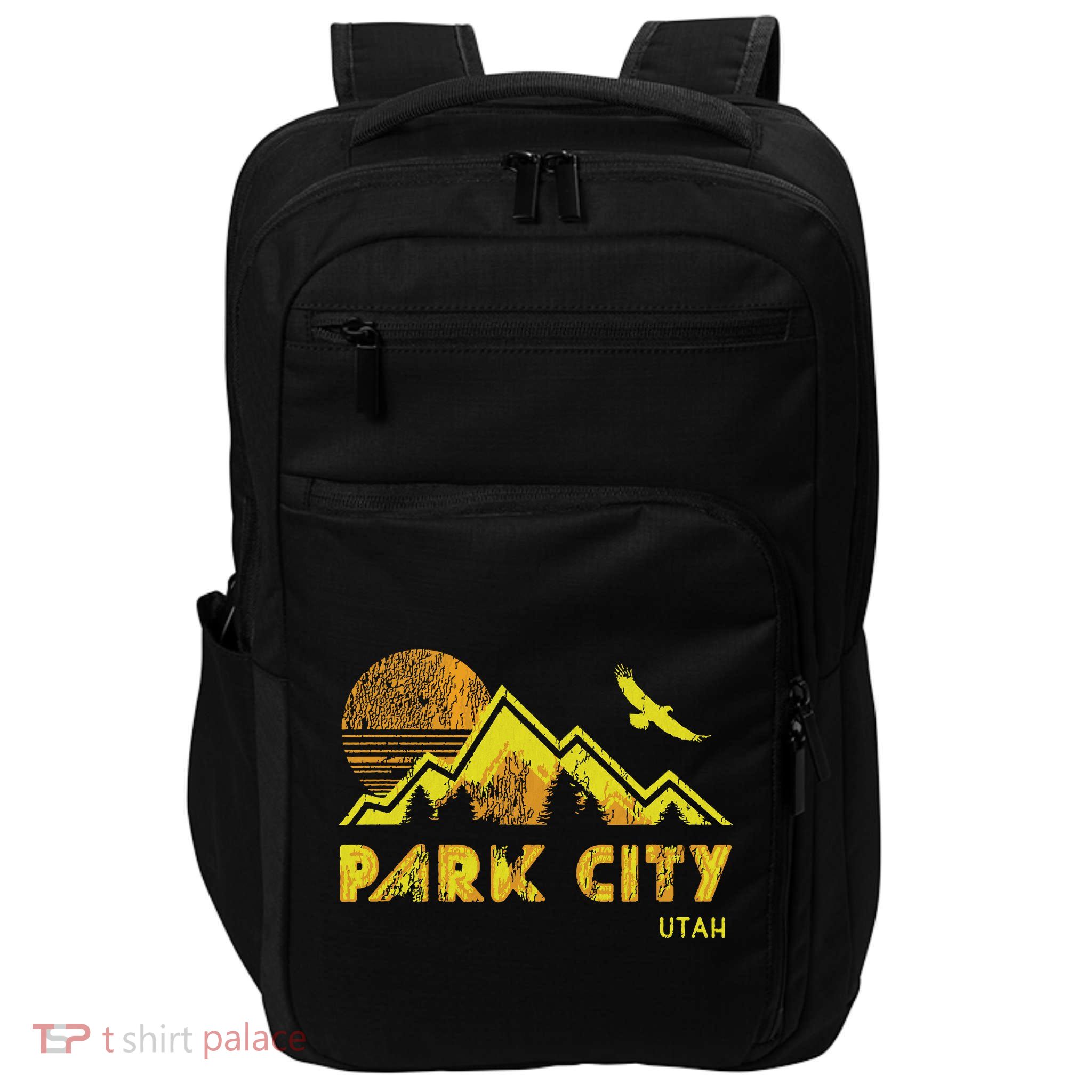 Retro Park City Utah Distressed Home Impact Tech Backpack