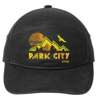 Retro Park City Utah Distressed Home 7-Panel Snapback Hat