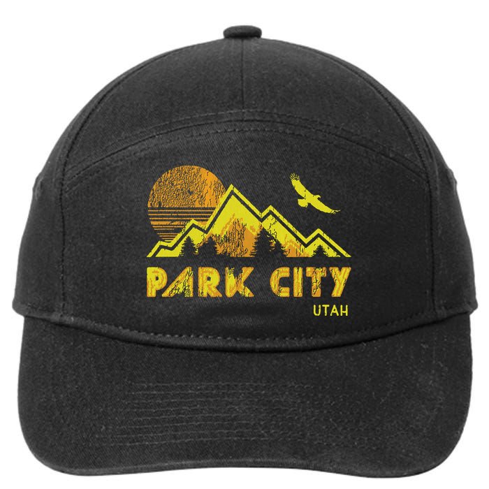 Retro Park City Utah Distressed Home 7-Panel Snapback Hat