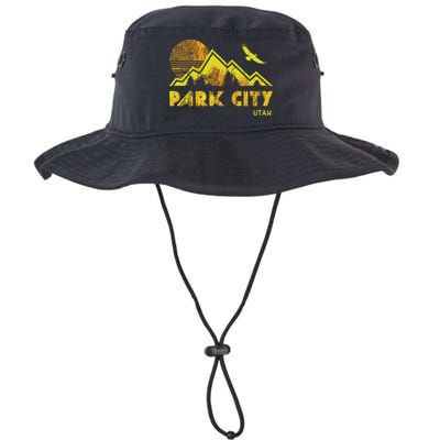 Retro Park City Utah Distressed Home Bucket Hat
