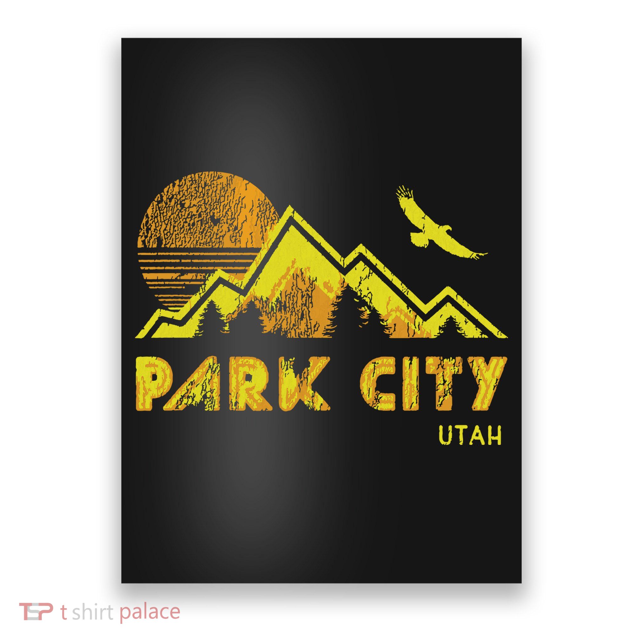 Retro Park City Utah Distressed Home Poster