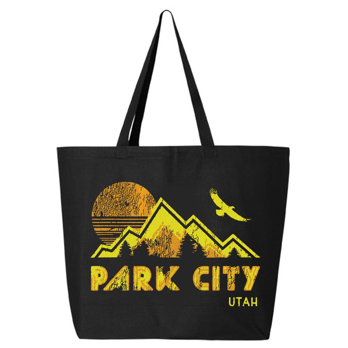 Retro Park City Utah Distressed Home 25L Jumbo Tote