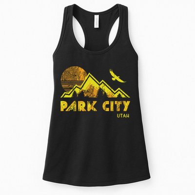 Retro Park City Utah Distressed Home Womens Tank Top