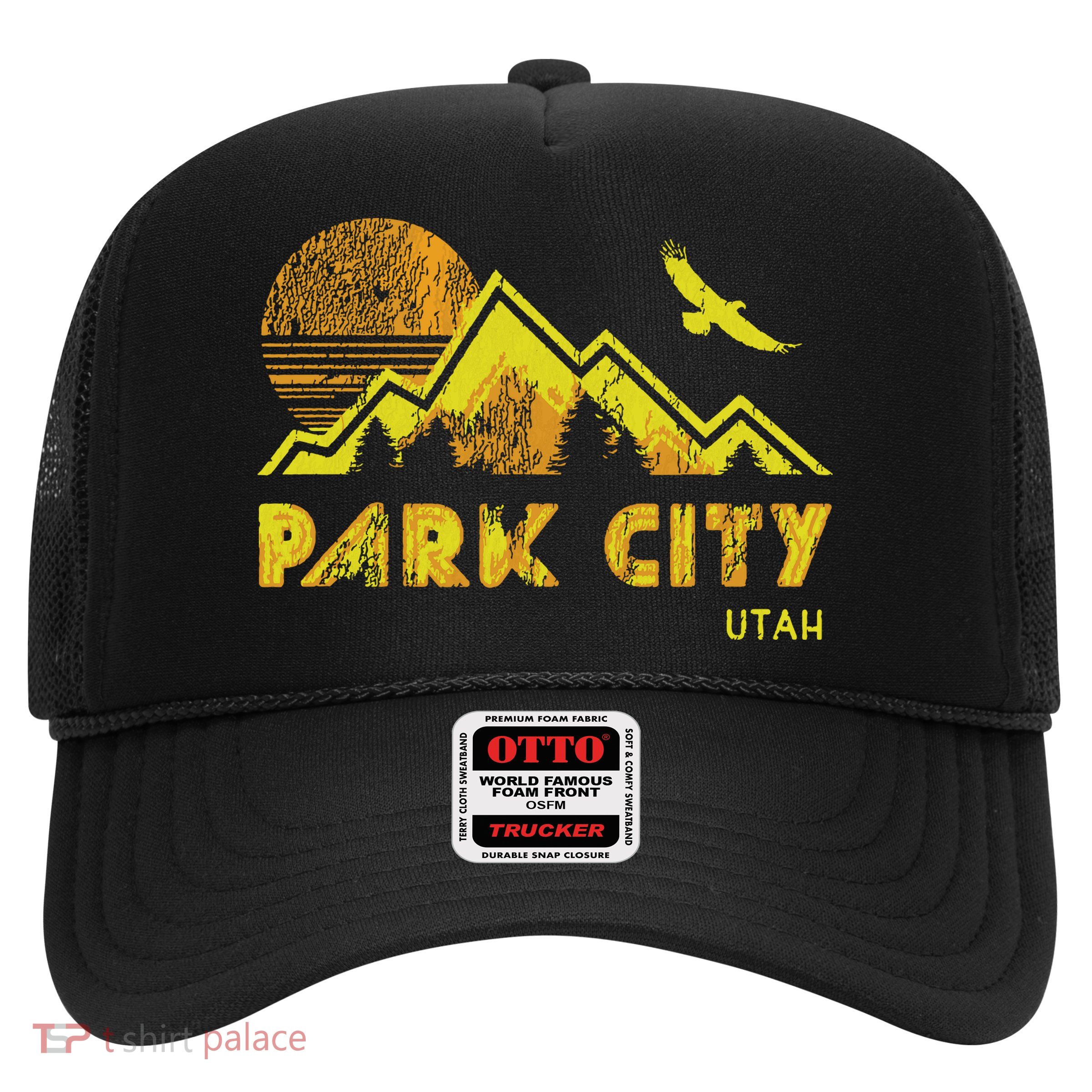 Retro Park City Utah Distressed Home Trucker Hat