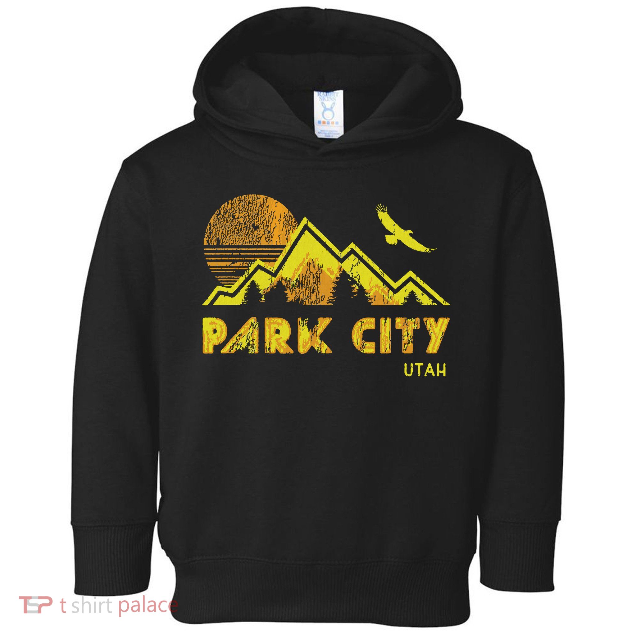 Retro Park City Utah Distressed Home Toddler Hoodie