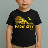 Retro Park City Utah Distressed Home Toddler T-Shirt