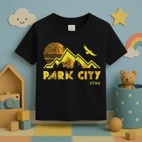 Retro Park City Utah Distressed Home Toddler T-Shirt