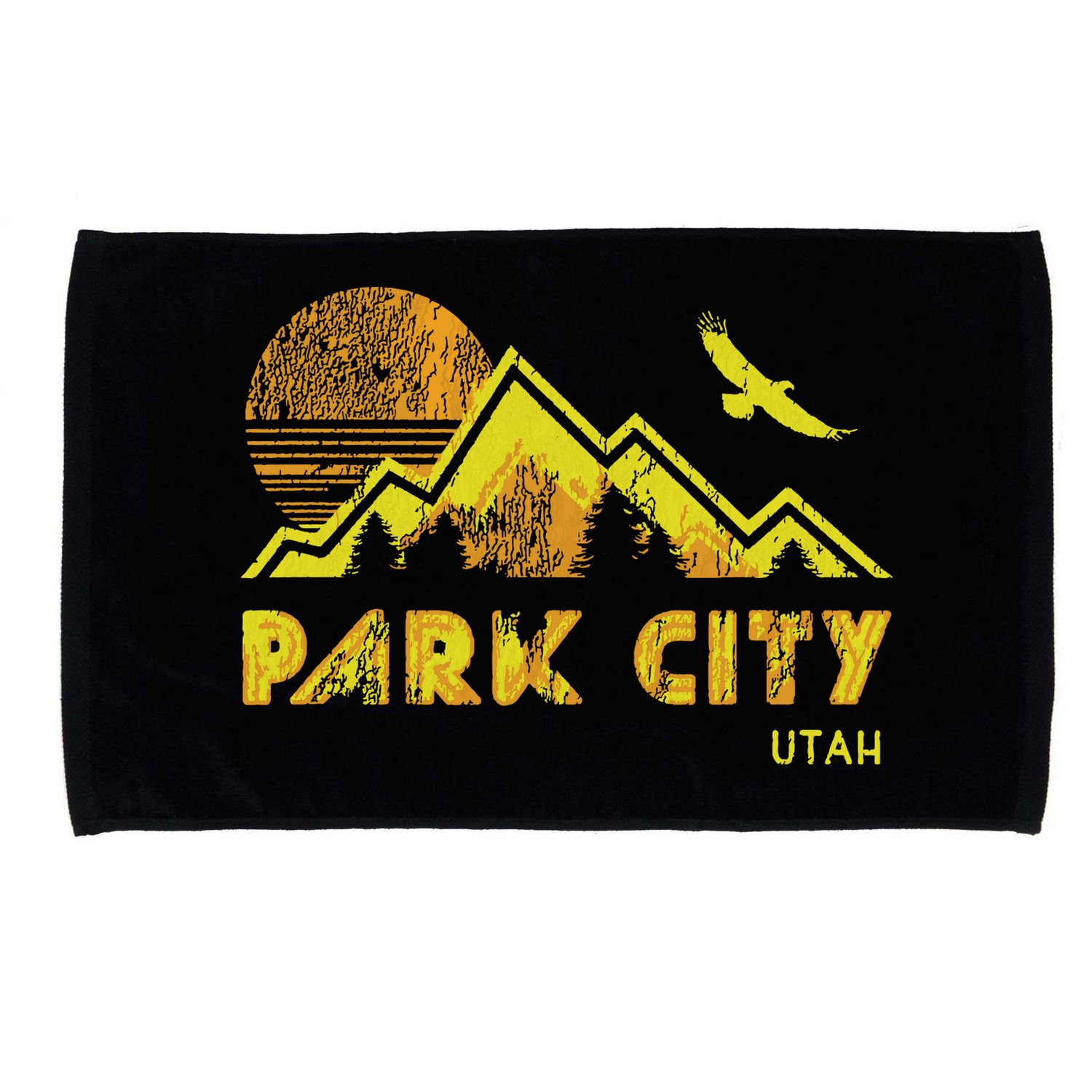 Retro Park City Utah Distressed Home Microfiber Hand Towel