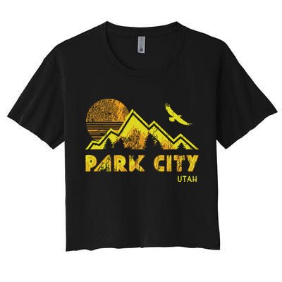 Retro Park City Utah Distressed Home Crop Top