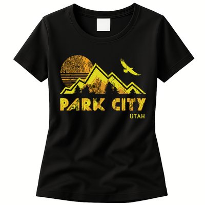 Retro Park City Utah Distressed Home Womens T-Shirt