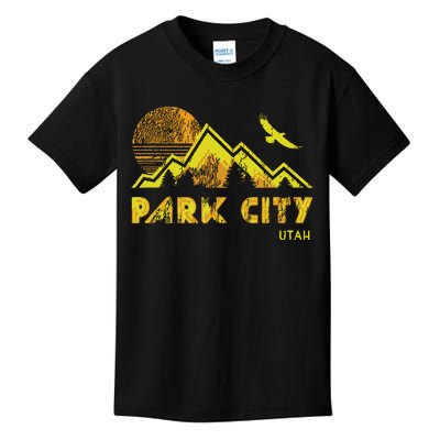 Retro Park City Utah Distressed Home Kids T-Shirt