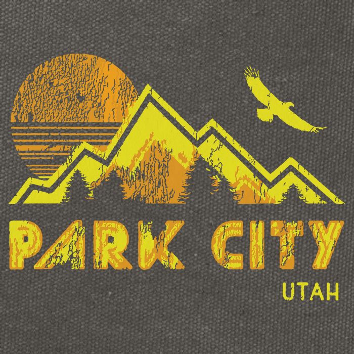 Retro Park City Utah Distressed Home Cotton Canvas Backpack