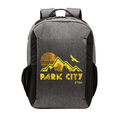 Retro Park City Utah Distressed Home Vector Backpack