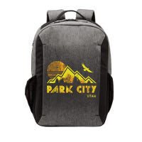 Retro Park City Utah Distressed Home Vector Backpack