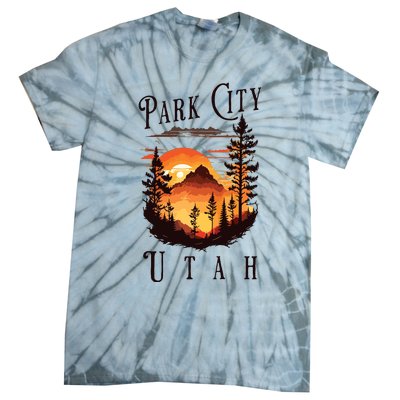 Retro Park City Utah National Park Mountains Nature Camping Tie-Dye T-Shirt