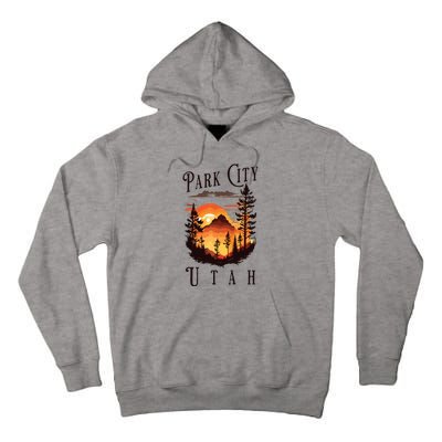 Retro Park City Utah National Park Mountains Nature Camping Tall Hoodie