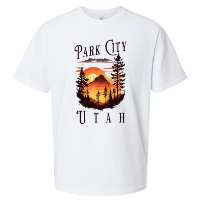 Retro Park City Utah National Park Mountains Nature Camping Sueded Cloud Jersey T-Shirt