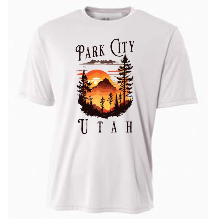 Retro Park City Utah National Park Mountains Nature Camping Cooling Performance Crew T-Shirt