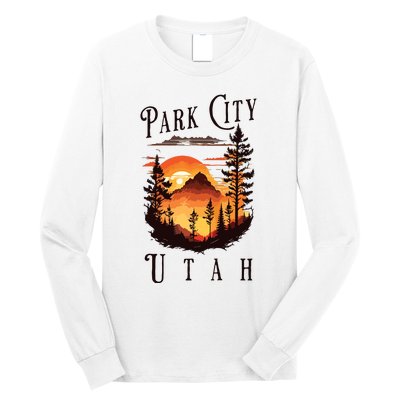 Retro Park City Utah National Park Mountains Nature Camping Long Sleeve Shirt