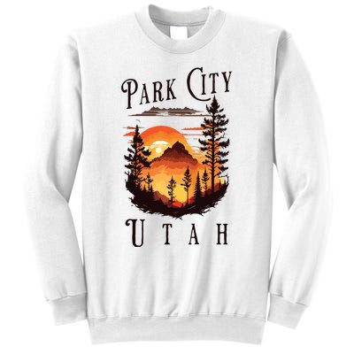 Retro Park City Utah National Park Mountains Nature Camping Sweatshirt