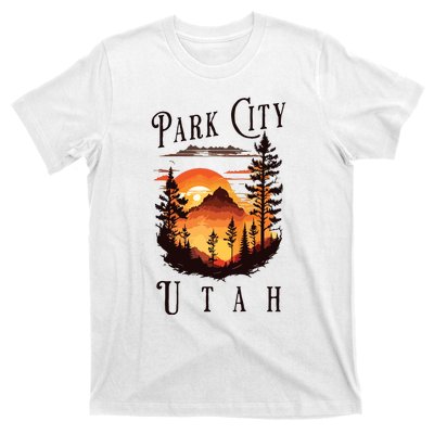 Retro Park City Utah National Park Mountains Nature Camping T-Shirt