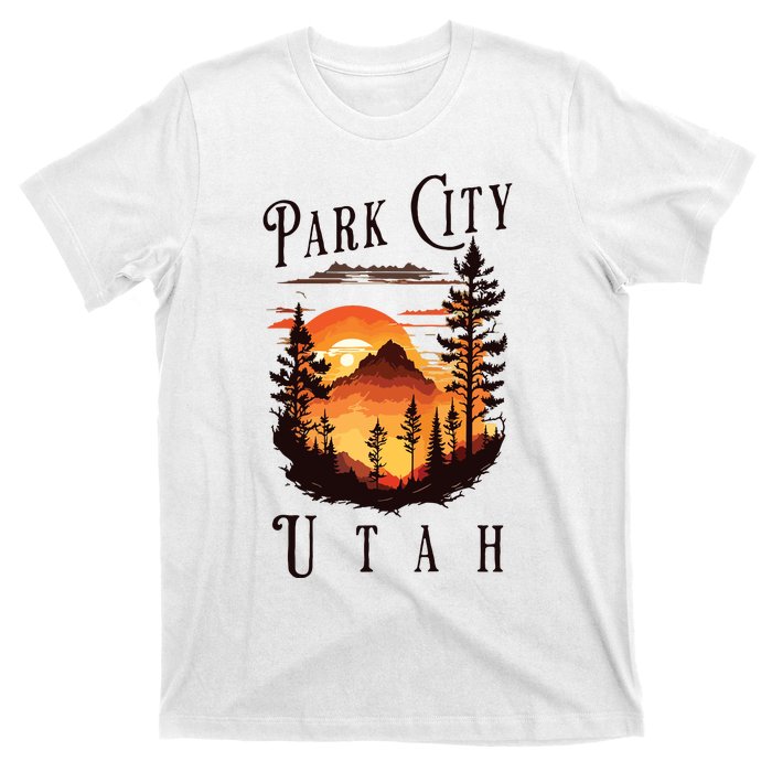 Retro Park City Utah National Park Mountains Nature Camping T-Shirt