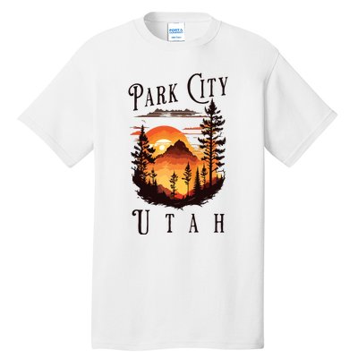 Retro Park City Utah National Park Mountains Nature Camping Tall T-Shirt