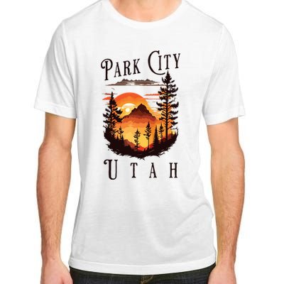 Retro Park City Utah National Park Mountains Nature Camping Adult ChromaSoft Performance T-Shirt