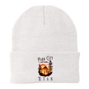 Retro Park City Utah National Park Mountains Nature Camping Knit Cap Winter Beanie