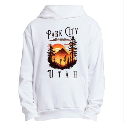 Retro Park City Utah National Park Mountains Nature Camping Urban Pullover Hoodie