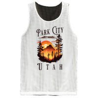 Retro Park City Utah National Park Mountains Nature Camping Mesh Reversible Basketball Jersey Tank