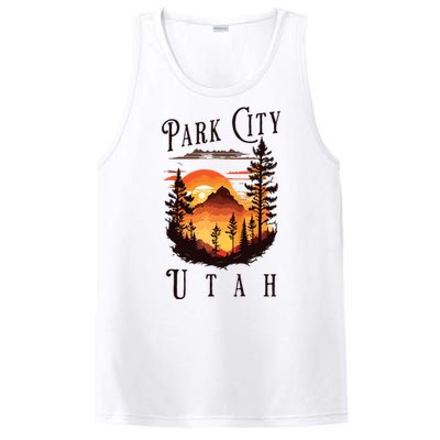 Retro Park City Utah National Park Mountains Nature Camping PosiCharge Competitor Tank