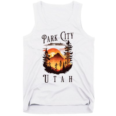 Retro Park City Utah National Park Mountains Nature Camping Tank Top