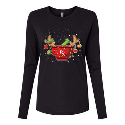 Reindeer Pharmacy Christmas Lights Pharmacy Life Womens Cotton Relaxed Long Sleeve T-Shirt