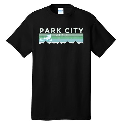 Retro Park City Utah Distressed Skiing Tall T-Shirt