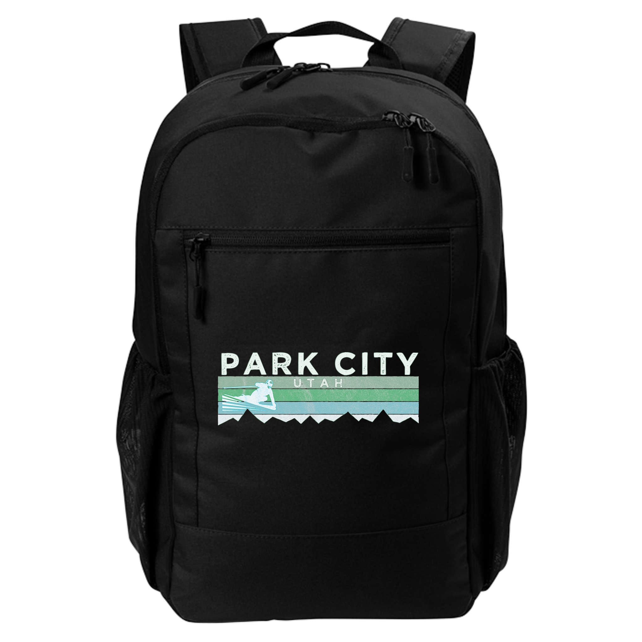 Retro Park City Utah Distressed Skiing Backpack